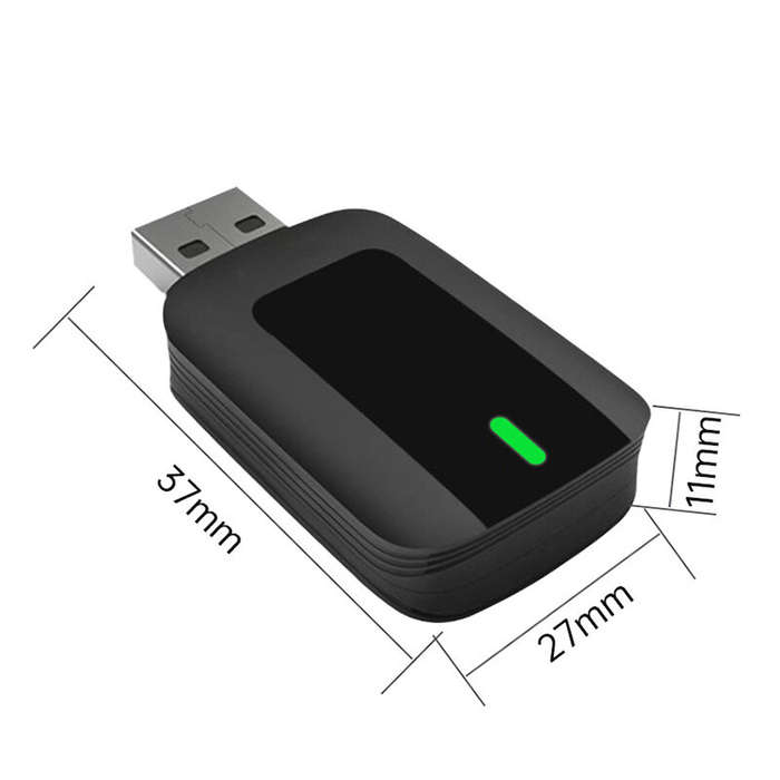 Black - Wireless CarPlay Adapter for iPhone Convert Wired to Wireless Apple CarPlay Adapter Mini Siz