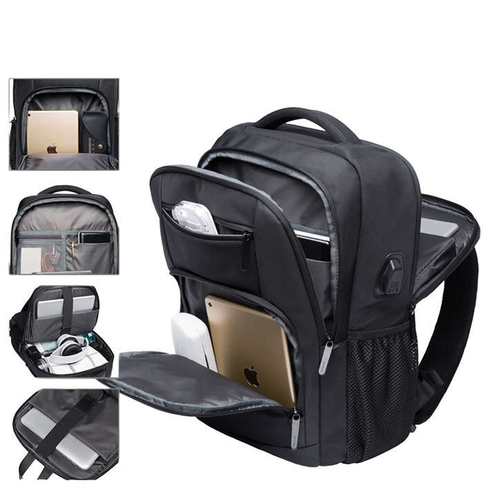 Blue - BANGE Backpack Men's Shoulder Bag 15.6 Laptop Computer Bag Casual Sports Travel Backpack Brea
