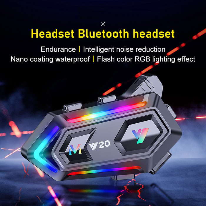 Soft Microphone - Y20 Motorcycle Helmet Bluetooth Headset 5.3 Bluetooth Headset IPX6 Waterproof with