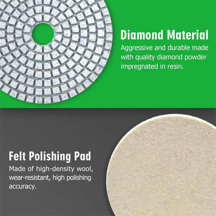 8pcs - 8pcs 5 inch 125mm Diamond Polishing Pads Kit Wet/Dry for Granite Stone Concrete Marble Polish