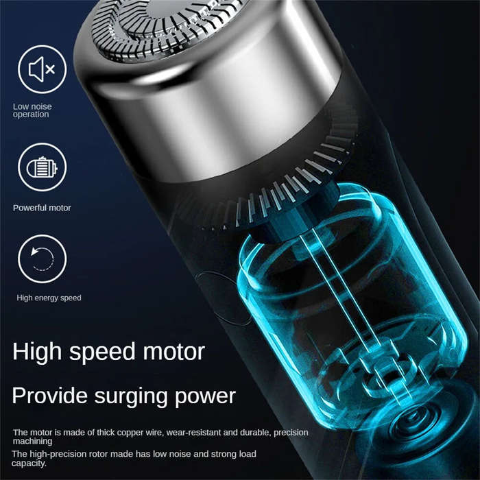 Black - Portable Mini Electric Shaver USB Rechargeable Men's Hair Trimmer Beard Razor Men Shaver Fac