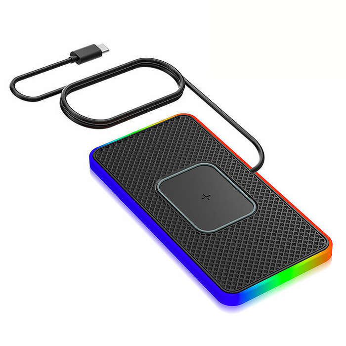 USB - 15W 10W 7.5W 5W Wireless Charger RGB Fast Wireless Charging Pad with 1M Cable for Qi-enabled S