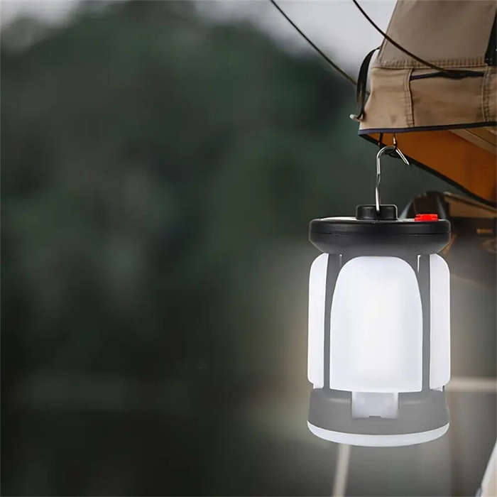 White - IPRee LED Solar Charging Outdoor Camping Light Hanging Folding Tent Light Multifunctional Ho