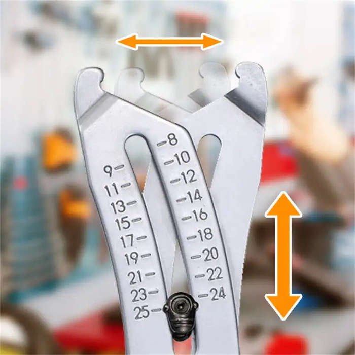 1PC - Iron Thread Size Checker Keychain Portable Caliper Gauge Metric/Imperial Units Quick Accurate