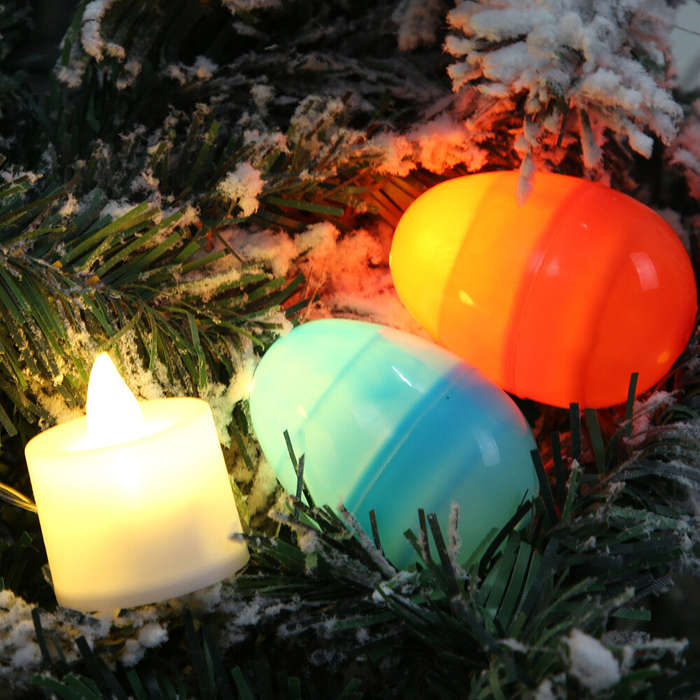 #01 - 12PCS LED Easter Egg Festival Decoration Luminous Egg Scene Layout Easter Egg Plastic Capsule