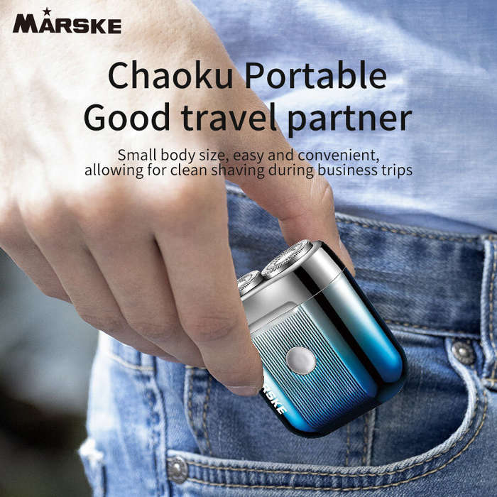 #01 - MARSKE Mini Electric Shaver Portable Men's Shaver IPX6 Washable Type-C Rechargeable Wet & Dry