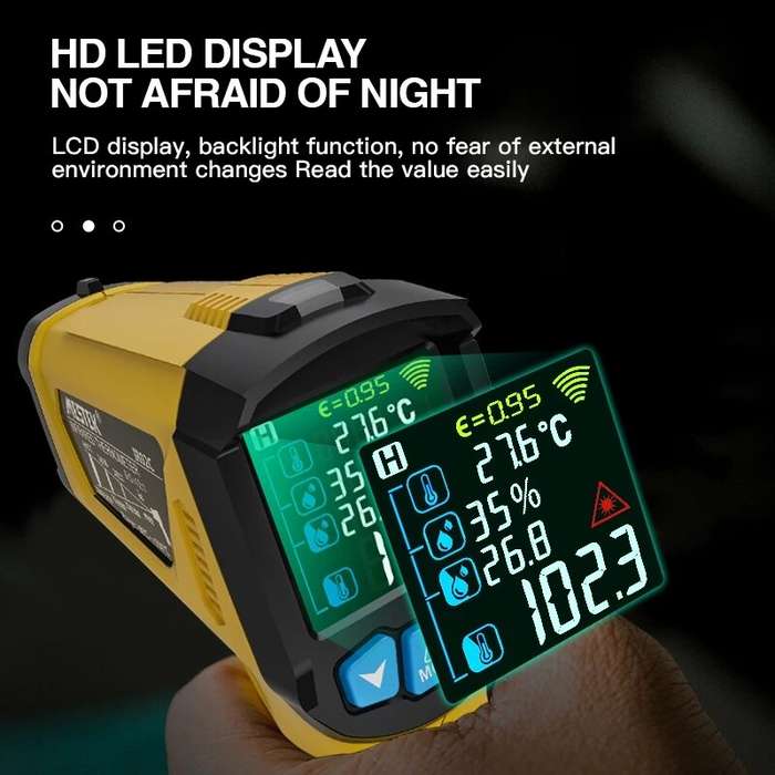800C - -50~800 LCD Color Display Non-Contact Infrared Thermometer High Temperature Infrared Laser El