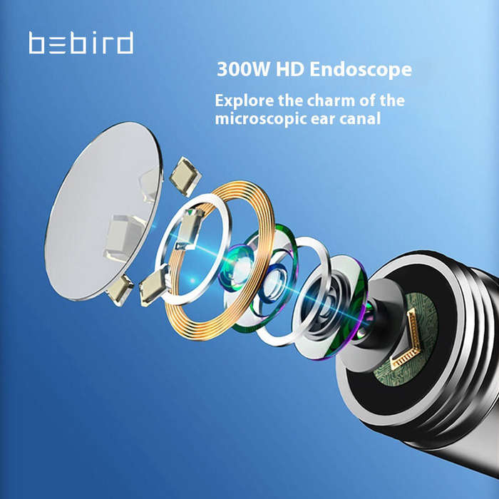 Black - Bebird R1 Intelligent Ear Cleaning Stick Visual Ear Spoon Earwax Removal Tool With Camera Wi