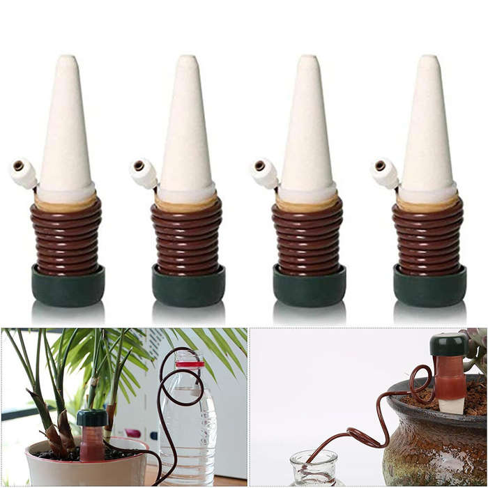 4 PCS - 4Pcs Vacation Plant Waterer Ceramic Self Watering Spikes Automatic Plant Drip Irrigation Wat
