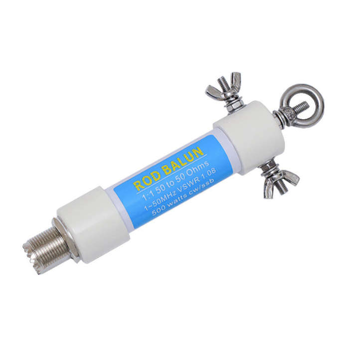 White - Mini 1:1 Waterproof HF Balun for 160m-6m Bands 1.8-50MHz 500W Waterproof SO239 CW/SSB