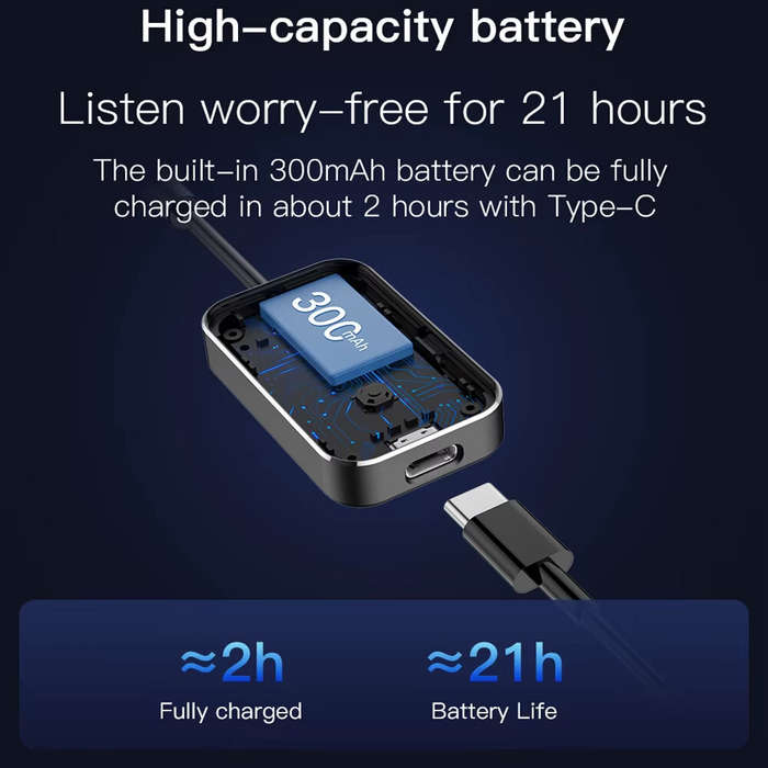 Black - Wireless 5.3 Bluetooth Transmitter Supports Dual Pairs 2 Headphones For Airplane Travel For
