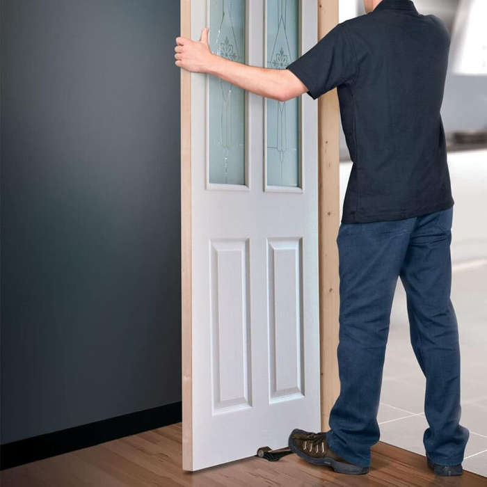 Black - Wooden Door Lifter Quick Installation Tool 25cm Non-Marring Plastic Lifts 1.5 Inches Floorin