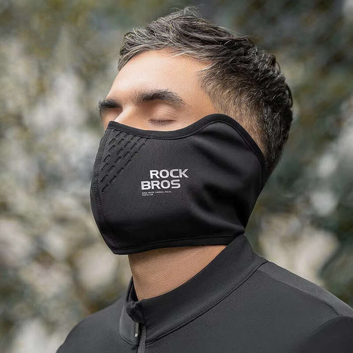 Black - ROCKBROS Cycling Face Winter Mask Windproof Breatheable Bicycle Motorcycle Fleece Warm Scarf