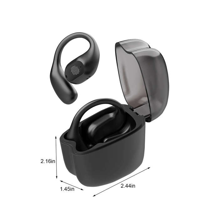 Black - T371 OWS Sports Earbuds Wireless bluetooth Earphone 14.2 Driver Unit HiFi Stereo LED Display