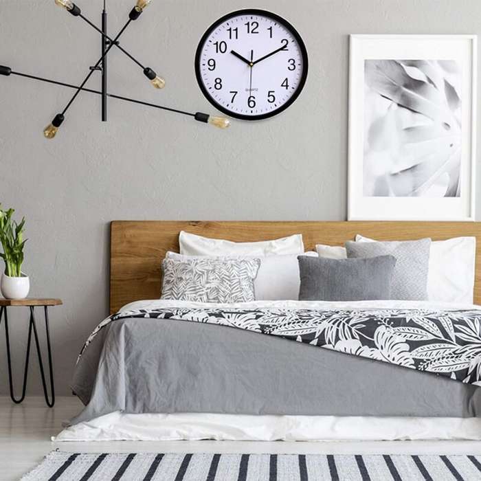 Black - 10 Inch Classic Quartz Decorative Clock No Ticking Silent Wall Clock Easy to Read Suitable f