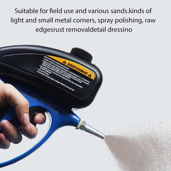 Blue - Manual Sandblasting Gun Ergonomic Design with Stainless Steel Nozzle Quick Connect for Precis
