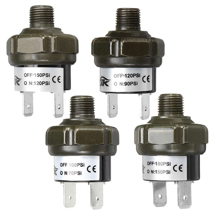 12 - NPT1/8inch Air Valve Compressor Tank Pressure Control Switch 70 90 100 120 150 180psi 12V