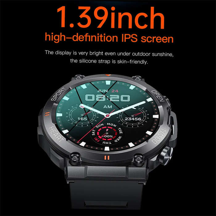 khaki - K56Pro 1.39inch HD Screen bluetooth Call Heart Rate Blood Pressure Blood Oxygen Monitor Slee