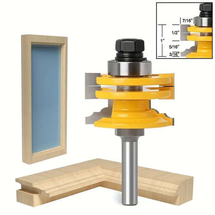 12mm Shank - LAVIE 1/2 Inch 8mm 12mm Shank Ogee Rail and Stile Router Bit Reversible Glass Door Rail