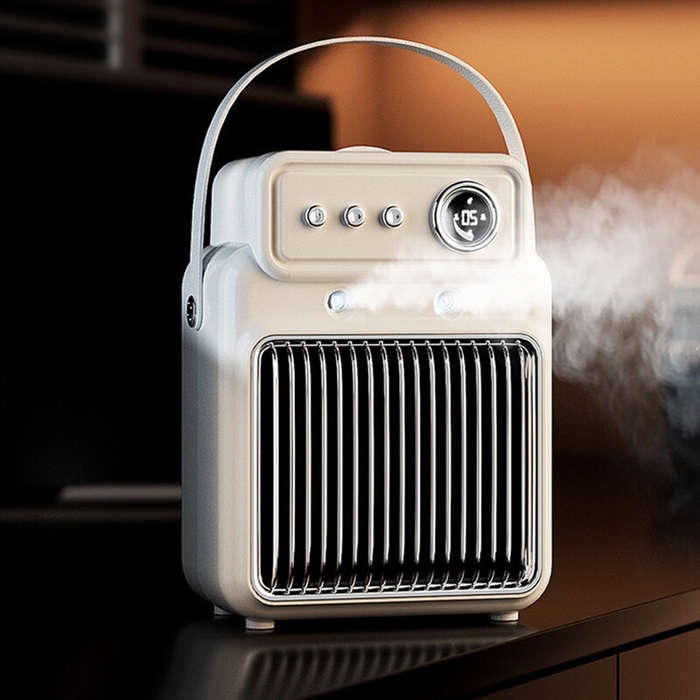 White - 2 In 1 Mist Humidifier Heater High Power 1200W Overheating & Tip-Over Protection Fast Heatin