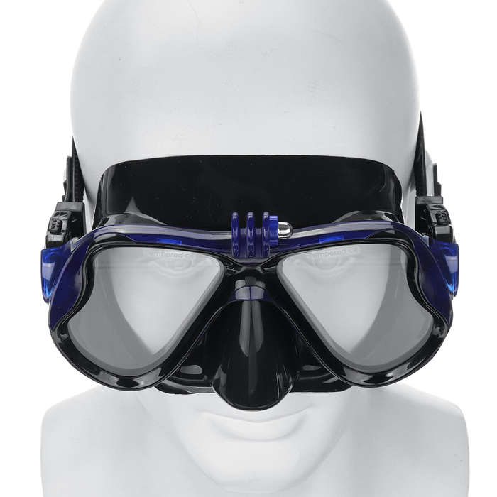 Black - Snorkeling Gear For Adults 3 in 1 Adult Snorkel Set with Camera Mount &Earplugs 100% Dry Top