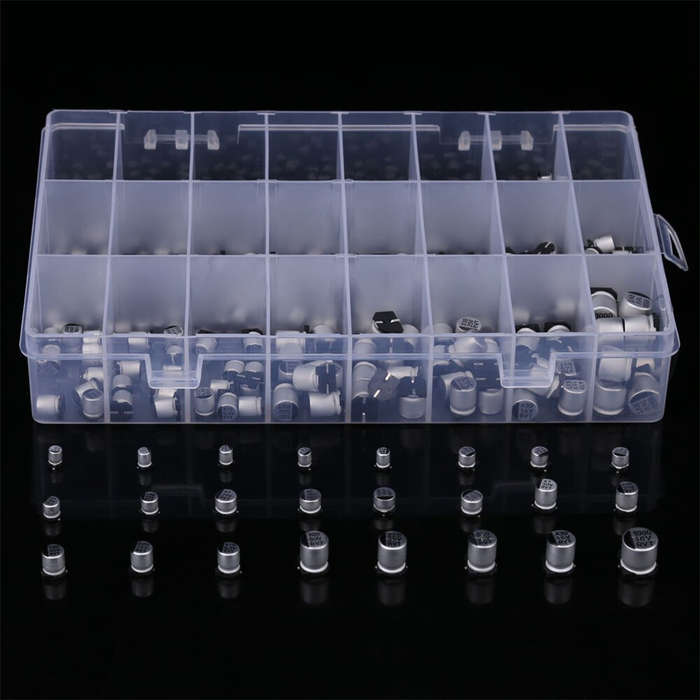 400pcs - 400 Pcs Electrolytic Capacitors Kit 24 Values from 1uF to 1000uF High Quality Aluminum SMD