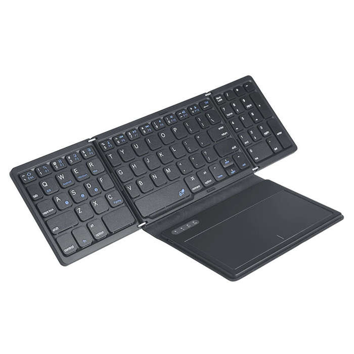 Black - B055 Foladable Bluetooth Keyboard with Touchpad Pocket Folding Keyboard for Laptop Phone Tab
