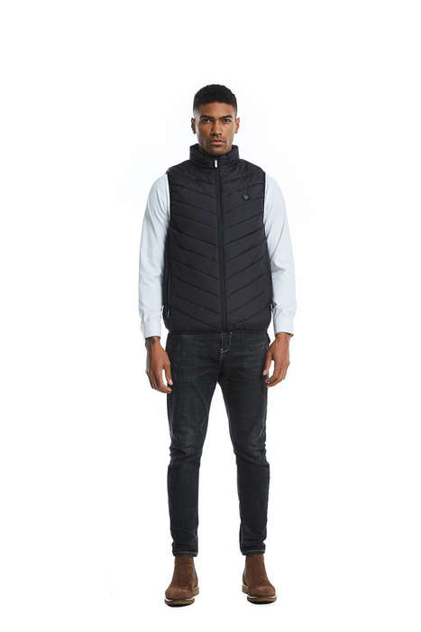 L - TENGOO HV-13 Heated Vest 13 Heating Areas Oversized Women Men Winter Vest Self Heating Vest Usb
