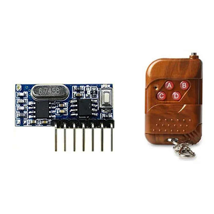 Set 3 - GERMA RF 433mhz Transmitter 4 Button Remote Control + Receiver Module Fixed EV1527 Decoding