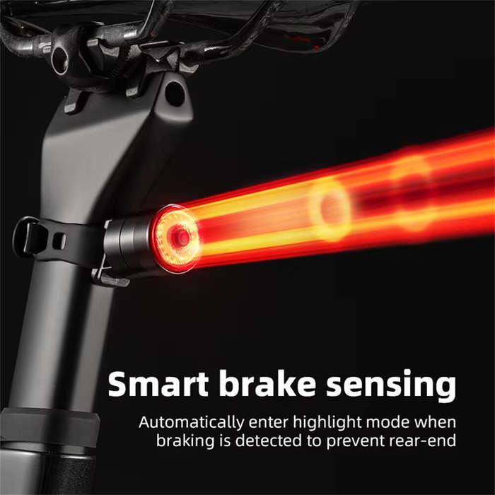 Black - ROCKBROS Q5 Mini Smart Auto Bike Taillight Vibration Sensing Light Sensitivity Brake Rear Li