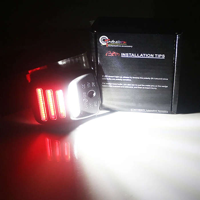 Red - 2Pcs LED Car License Plate Lights Lamp Assembly Replacement For Toyota Tacoma 2005-2015 For Tu