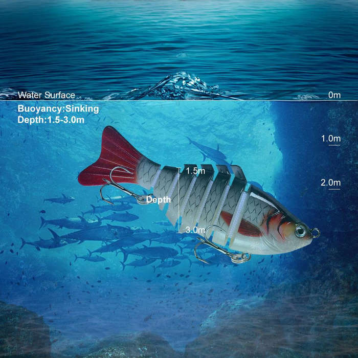 5pcs Multi-Section Fishing Lures 15.5g/10cm Sinking Swimbait Artificial Baits Fishing Tackle for Fre