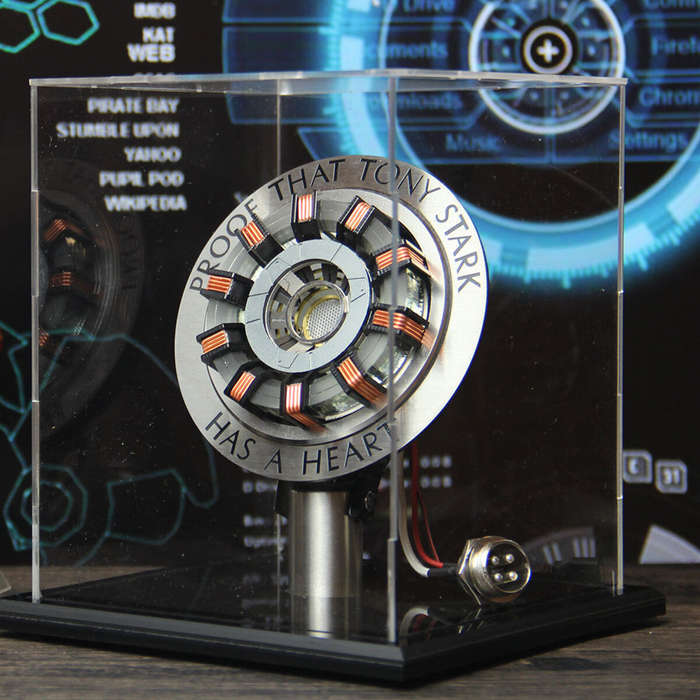 02 - 1:1 Aluminum Alloy Arc Reactor DIY Model MK2 Led Light Mark Chest Tony Heart Lamp Light DIY Mod