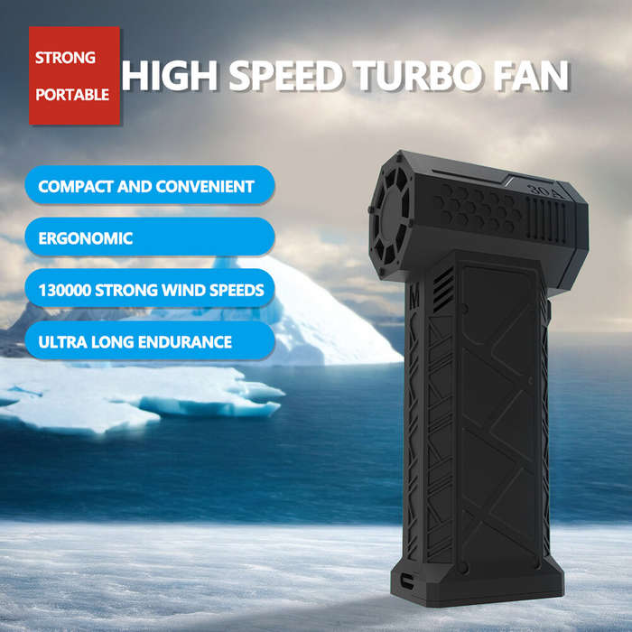Black - 130000RPM Mini Turbo Fan Powerful Air Blower Industrial Duct Fan Car Electric Dryer for Dust