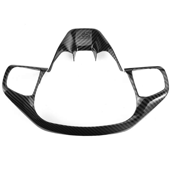 Black - Carbon Fibre Decal Steering Wheel Trim Cover For Ford Fiesta ST MK8 2018 - 2020