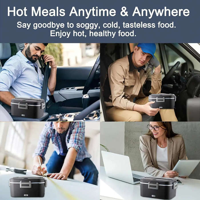 #C - 12V 24V 220V 1.8L Car Home Dual-use Insulated Heating Lunch Box Household Car Electric Lunch Bo