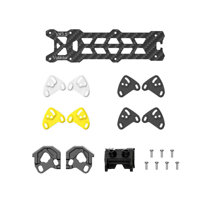 Yellow - FlyfishRC Volador II VX3.5 Frame O4 Upgrade Part Kits With Top Plate for 3.5 Inch FPV Racin