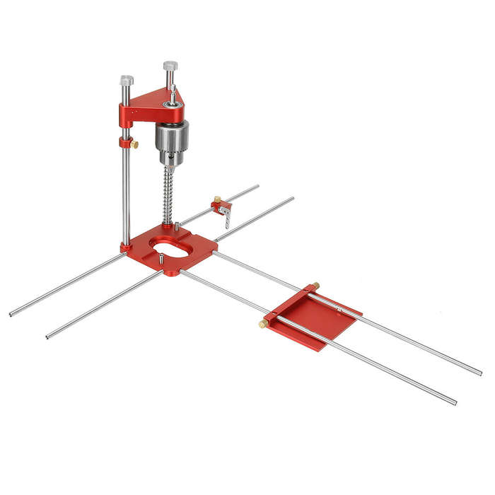 ENJOYWOOD Upgraded All Aluminum Alloy Adjustable Woodworking Drill Locator Guide With 8pcs Extension