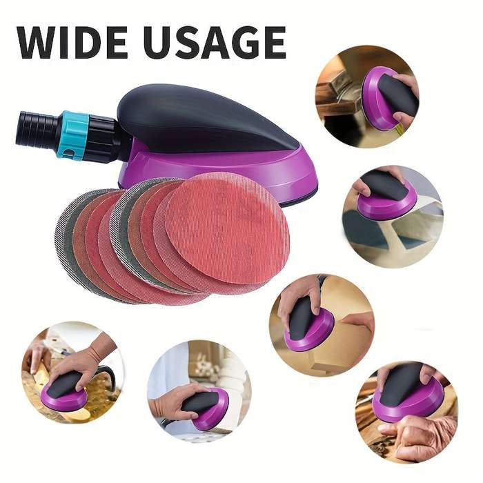 #A - Hand Sander Adjustable Air Intake Dust Extraction System Ergonomic Handle for Smooth Grinding a