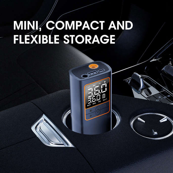 Black - Portable 150Psi Smart Cordless Multifunctional Air Pump Dual Digital Display Tire Inflator 5