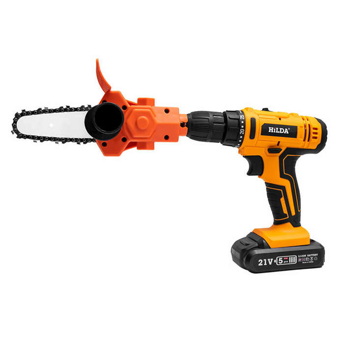Orange - 4 Inch Portable Conversion Head Kits Electric Drill to Electric Chain Saw Adapter Attachmen