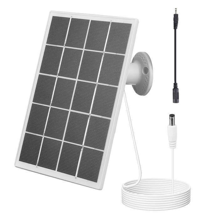 Black - 10W Solar Panel Charger Waterproof Solar Panel for Ring Camera 360 Adjustable Wall Mount for