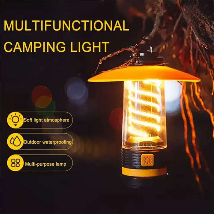 Type A - High Power LED Flashlights Versatile Camping Atmosphere Light USB Rechargeable Tent Lamp Ou