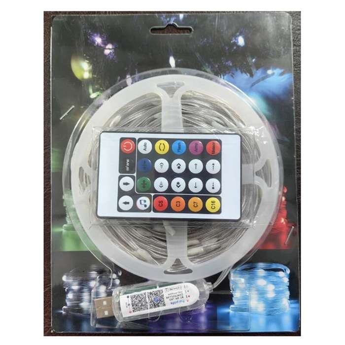 10M - 10M 100LED Bluetooth Controlled LED String Lights USB Powered Waterproof RGB Strings for Holid