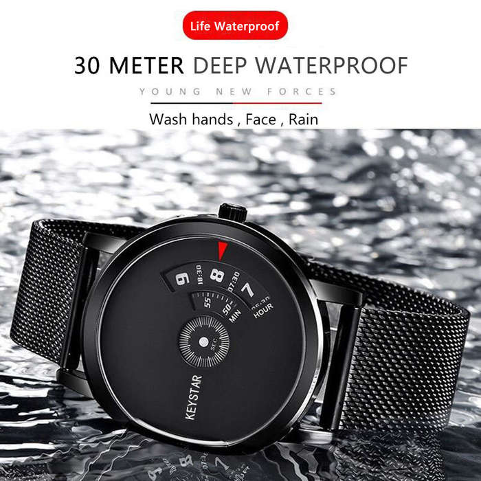 Black - AIYIASHI Personalized Simple Waterproof Quartz Watches for Men Fashionable Business Casual S