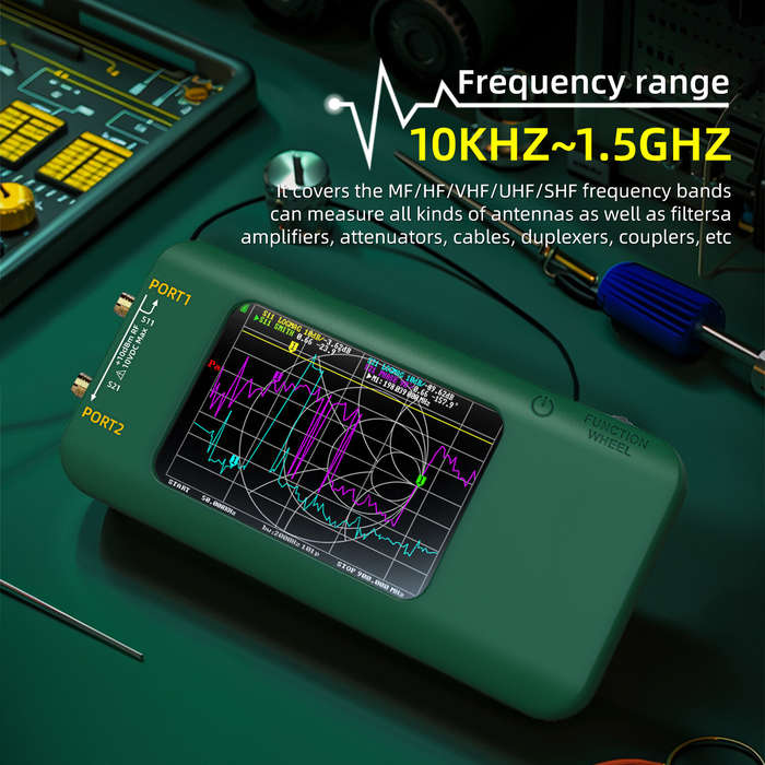 Green - BSIDE P5 Vector Network Analyzer 10kHz to 15GHz 320*480 3.98-inch TFT Display 3000mAh Batter
