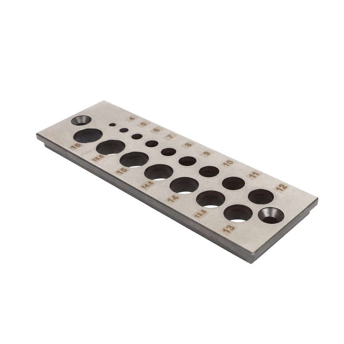 Imperial - Steel Dowel Plate Maker 17 Holes Wood Dowel Rod Maker Metric Imperial Dowel Plate