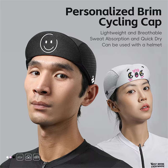 White - WEST BIKING Cycling Caps Lightweight Breathable Mesh Quick-Drying Bike Hat Helmet Lining for
