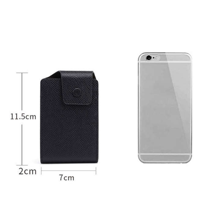 Black - Men Genuine Leather Credit Card Holder Wallet Men Multi Card Slot ID Credit Case Card Case M