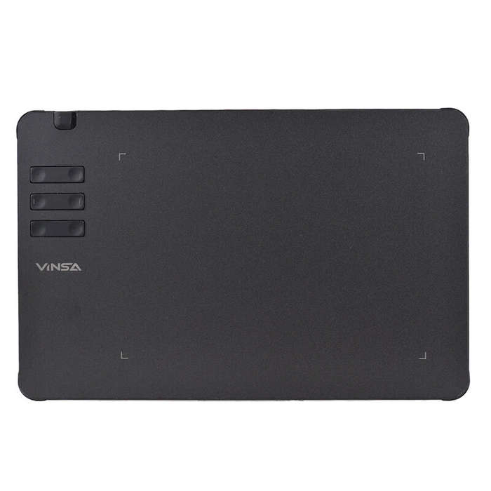Black - VINSA T605 Graphics Drawing Tablet 170x107mm Working Area 8 Pen Nibs Art Creation Sketches w